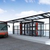 大船渡線BRTの陸前矢作駅と小友駅に整備される新しい駅舎のイメージ。