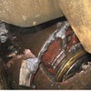 エンジン上部の破損状況