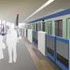 野田線船橋駅に設置される可動式ホーム柵のイメージ。2014年春の完成を目指す。