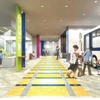 屋内施設の1階に設置される鉄道模型レイアウトのイメージ。