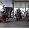 湯の山温泉駅でのお出迎えセレモニー（2012年の様子）。