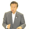 「ETC利用の二輪車料金を軽自動車の半分に割引を」と訴える（26日・自民党本部）