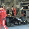 SF14富士テスト、トヨタエンジン搭載車のピット内。