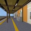 能代駅のホーム上屋も木のイメージを強調している。