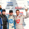 ボルチモア戦の表彰台。左から2位ニューガーデン、優勝パジェノー、3位ブルデー。写真：IndyCar
