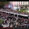 フランス・トゥールで路面電車の開業を祝う市民ら（動画よりキャプチャ）