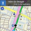 「NAVITIME for Japan Travel」のナビゲーション中画面。地図と英語による音声で案内する。