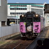 この日乗車したのは、ねこ娘と鬼太郎列車の2両編成。