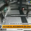 アルゼンチンの首都・ブエノスアイレスの駅で列車がホームに激突する事故が発生。画像は現地ニュース映像から