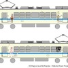 10月26日から運行を開始した第1デザインのラッピング車両（724号）。11月3日は八瀬比叡山口駅で723・724号の並びを見ることができる。