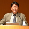 第3回「宇宙法シンポジウム」で講演する土井隆雄 国連宇宙応用専門官