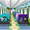 車内の座席や床、壁もポケモンのキャラクターで装飾されている。