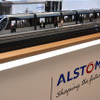 「鉄道技術展」のアルストムブースに展示されていた「Citadis」の模型（仏ボルドーで使用されているタイプがモデル）