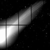 すばる望遠鏡に搭載された Suprime-Cam が撮影したラブジョイ彗星 (C/2013 R1)。ハワイ時間2013年12月3日撮影。波長 450 ナノメートル (Bバンド)、180 秒露出。