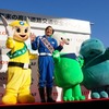 年末の交通安全を呼びかけるため、ゆるキャラ達も集まった。
