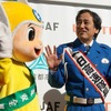 年末の交通安全を呼びかけるため、ゆるキャラ達も集まった。