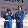 神奈川県警察高速道路交通警察隊の一日隊長に就任したルー大柴さん