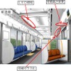 今回運転を開始した改良型300000系の車内。LED照明の本格的な採用や荷棚高さの変更などの改良が加えられている。