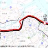 2014年1月の貨物線ツアーでは、鹿児島本線の陣原～門司間で貨物線（赤）を走る。