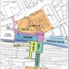 高岡駅周辺整備事業の計画図。万葉線の軌道がJR駅舎の近くまで延伸される。