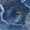 新たに形成された陸地部分の様子（1月20日撮影）