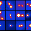 すばる望遠鏡で撮影した合体中の大光度赤外線銀河の赤外線画像（観測波長2.2マイクロメートル、 Kバンド） の例（出典：国立天文台）