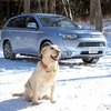 アウトランダーPHEVと愛犬の旅…雪景色の富士河口湖リゾートを満喫