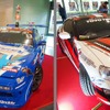 展示予定のマシンイメージ（撮影：大阪オートメッセ）川畑選手のチャンピオン・マシン（左）、Team TOYOTIRES DRIFT パフォーマンス用マシン（右）