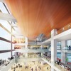 駅前棟に設けられるアナトリウムのイメージ。4層吹き抜けの構造になる。