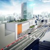 線路側から見た駅前棟のイメージ。