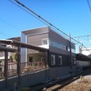 ほぼ完成した富士松駅の南口駅舎（2月中旬）。3月23日から使用を開始する。