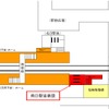 富士松駅の概略図。南口駅舎の新設により下りホームに直接アクセスできるようになる。