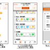 リニューアルした「こみれぽ」の画面イメージ。「いつもの混み具合」「Myルート」機能を追加した。