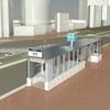 新たに設置される落合駅地上出入口のイメージ。4月1日から使用を開始する。