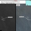 MH370便の破片と考えられる物体の衛星画像。こちらは長さおよそ5メートル。インド洋、南緯44度3分2秒、東経91度13分27秒。