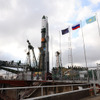 射点に立ったプログレス補給船（55P）を搭載したソユーズロケット（4月7日、S.P.Korolev RSC Energia）