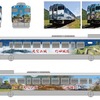 キハ40形ラッピング車のデザイン。「天空の城」と呼ばれる竹田城跡を車体に描いている。4月26日から運転される臨時普通列車「天空の城 竹田城跡号」で使用される。