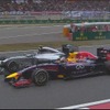 セバスチャン・ベッテルからポジションを奪うニコ・ロズベルグ