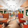 『ろくもん』は115系3両編成の改造車を使用。画像は1号車のイメージ。『ろくもん1・2号』の1号車は指定席券を別途購入すれば任意の区間で利用できる。