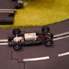 これは京商が新たに発売予定のe-drivingと呼ばれるスロットカーのシャシー。サイズは1/43