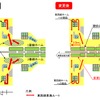 烏丸御池駅ではホームドアの設置に先立ち、列車の停止位置を今年6月に変更する。