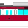 7月19日から運転を開始する「RED LUCKY TRAIN」。9000系9003号編成を京急車に似せた赤白2色の塗装に変える。