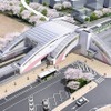 9月27日から橋上化される内野駅舎の完成イメージ。駅前広場は2017年春の使用開始を予定している。