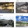 8月1日から使用開始したコミュニケーションスペースと、2015年春完成予定の駅舎外観。右側が完成前、左側が完成後のイメージになる。