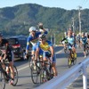 気仙沼フォンドを走る道端カレンさん、白戸太朗さん