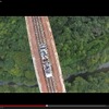 高千穂あまてらす鉄道がこのほど公開した動画の一コマ。高さ日本一の高千穂橋りょうをラジコンヘリで空撮した。