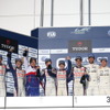 LMP1-Hクラスの表彰式。3位にはM.ウェバー（右から3人目）らの#20 ポルシェが入った。