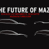 マツダの新型車の予告スケッチ。左上から時計回りにCX-5、ロードスター、CX-3、アテンザ