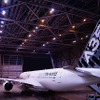 20日に羽田空港の日本航空第2格納庫でセ公開されたエアバスA350XWB