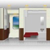 5号車には荷物置き場のほか多目的室も設置される。
